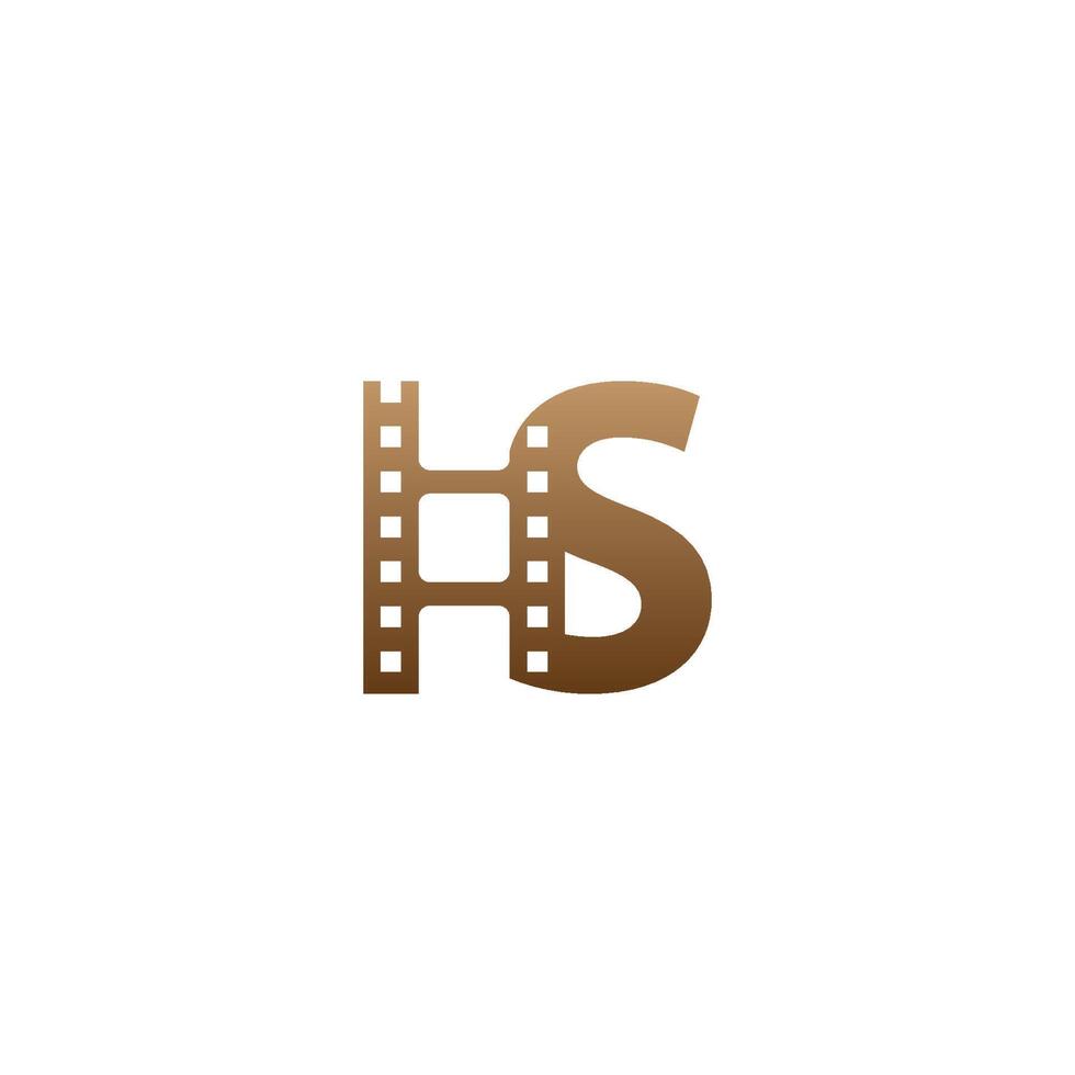Letter S with film strip icon logo design template vector