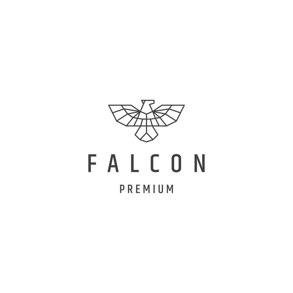 Falcon line logo icon design template vector