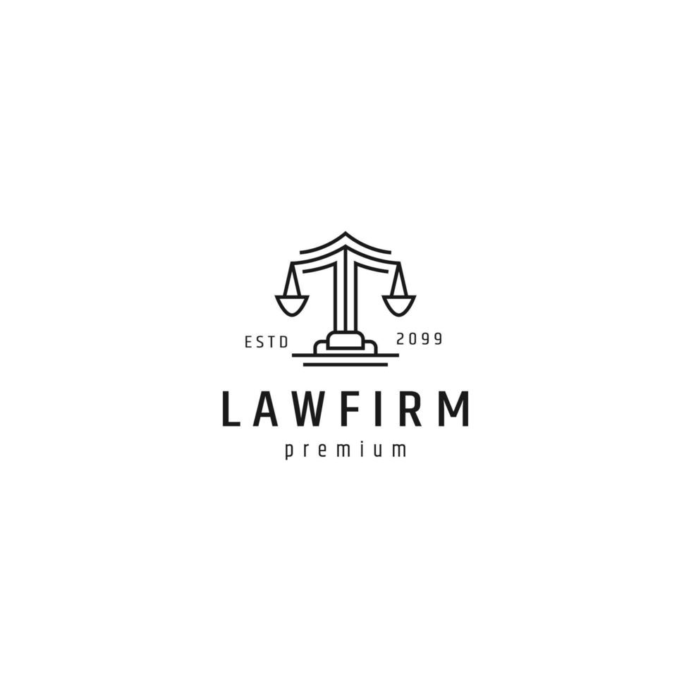 Law firm line logo icon design template vector