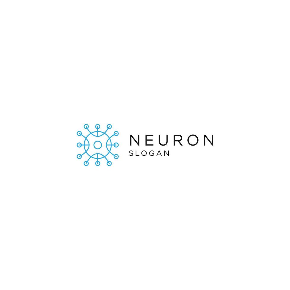 concepto de logotipo de neurona, plantilla de diseño de icono plano vector