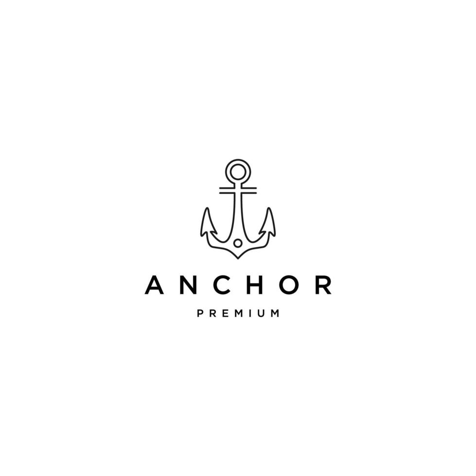 Anchor line logo concept, flat icon design template vector