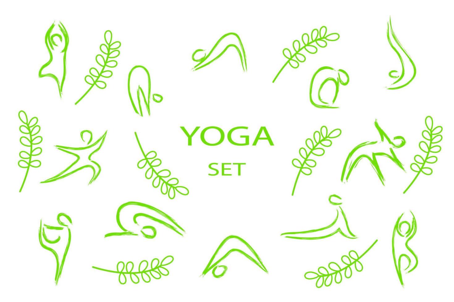 conjunto de posturas de yoga. vector