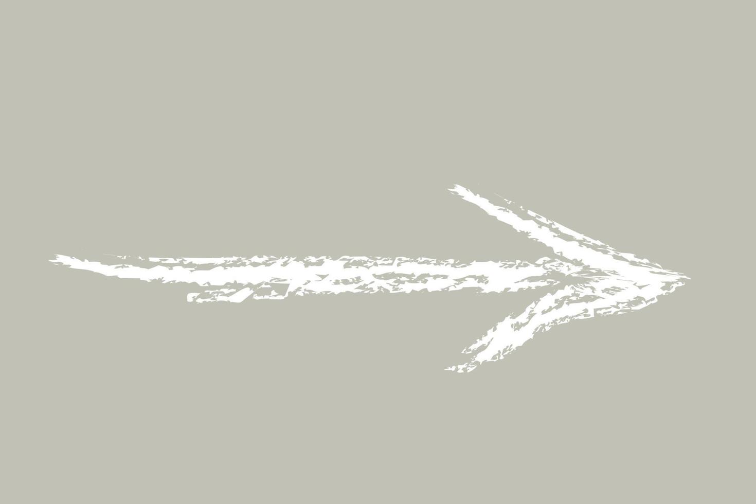 Straight arrow in hand drawn style with chalk effect. vector