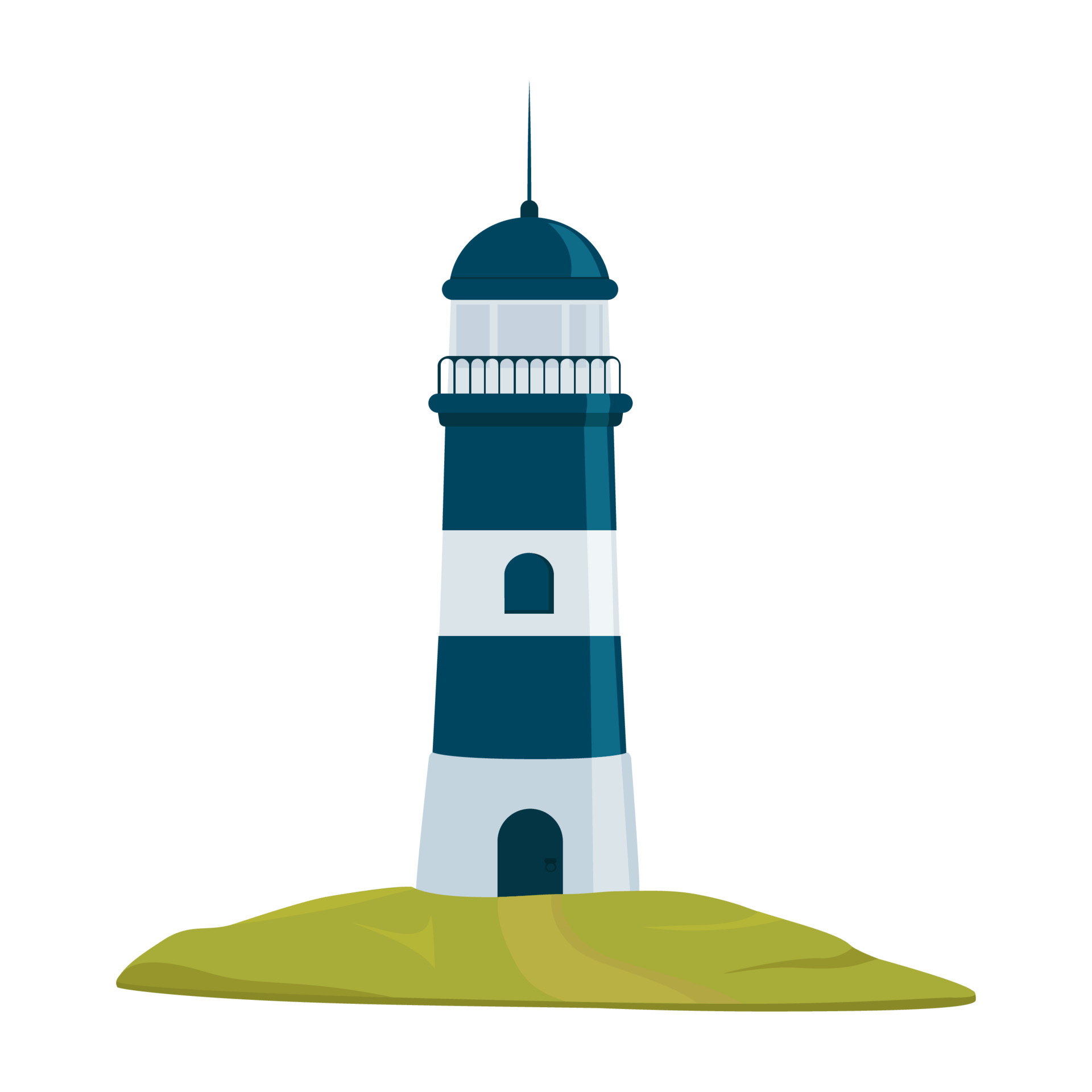 Illustration of a blue lighthouse. 6621095 Vector Art at Vecteezy