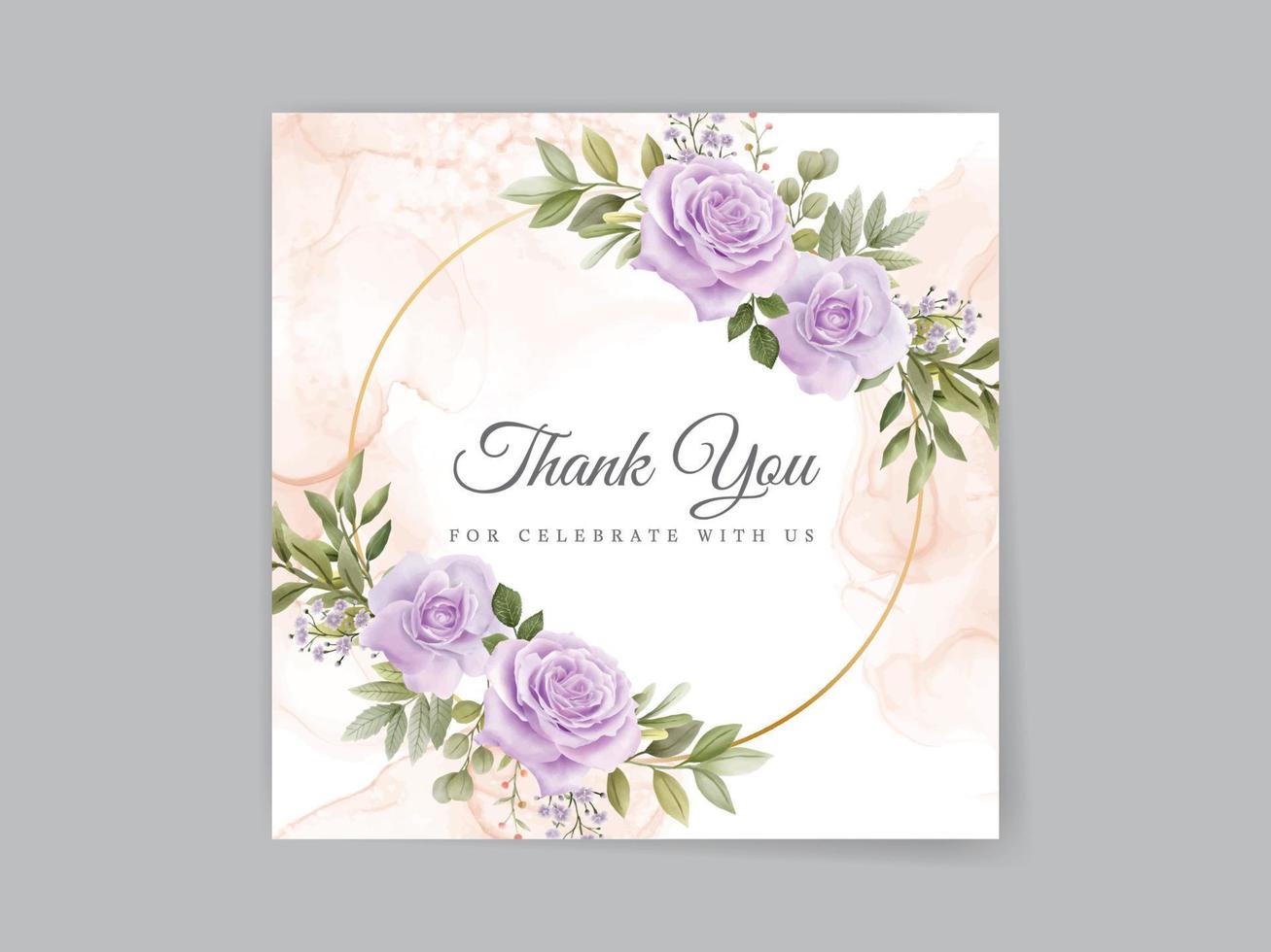 Wedding invitation cards floral spring vector