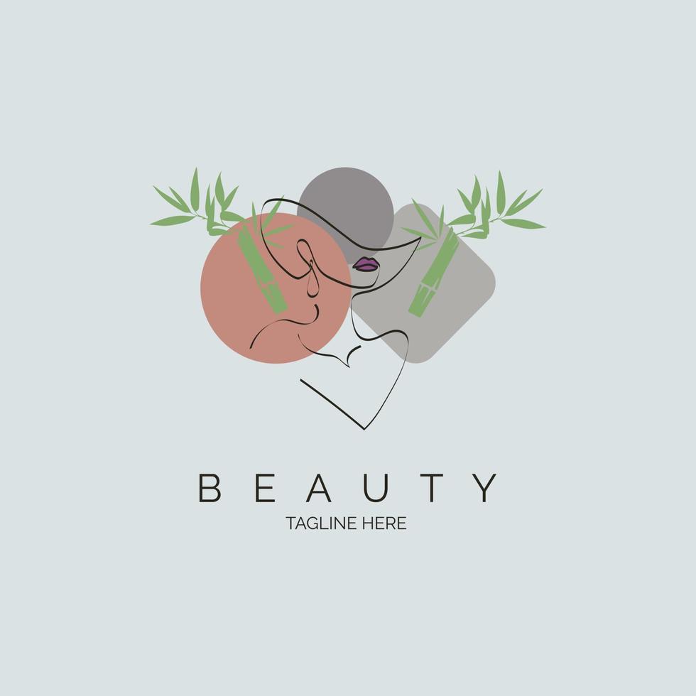 mujer cara salón de belleza spa cuidado de la piel diseño de plantilla de logotipo para marca o empresa y otros vector