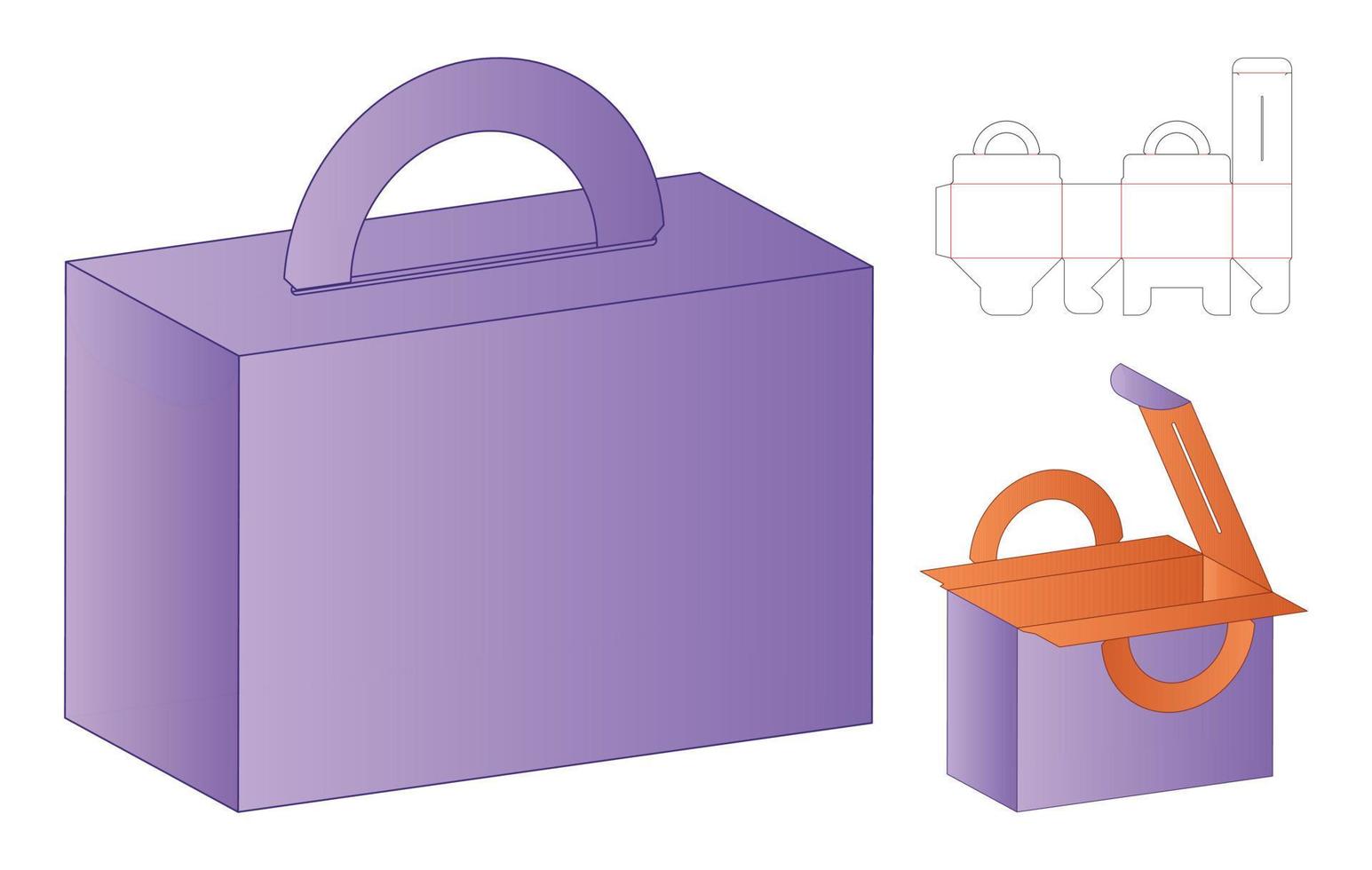 Box packaging die cut template design. 3d mock-up vector