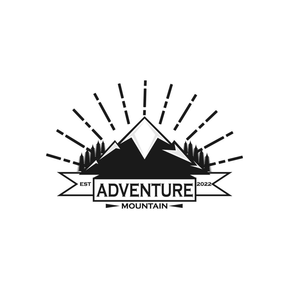 mountain explorer symbol vector. Outdoor activity symbol in vintage style vector