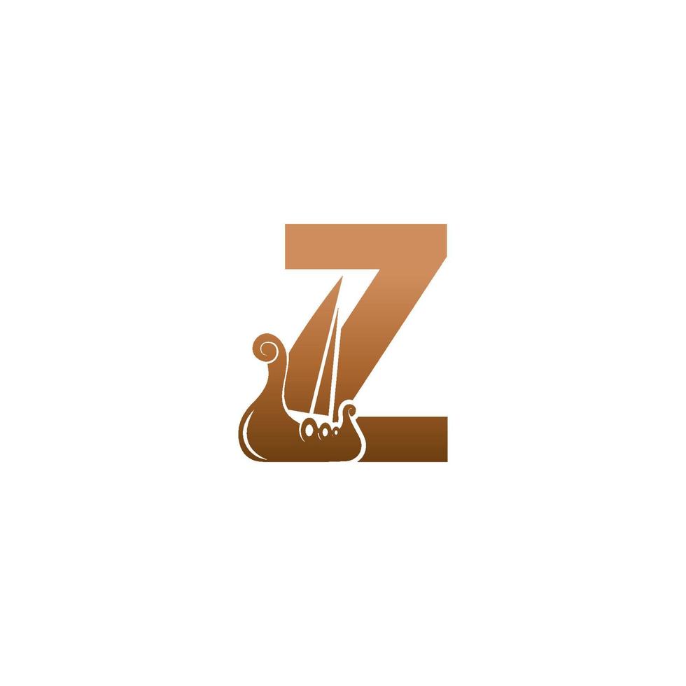 letra z con icono de logotipo plantilla de diseño de velero vikingo vector
