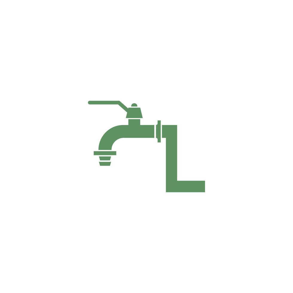 icono de grifo con vector de diseño de logotipo de letra l