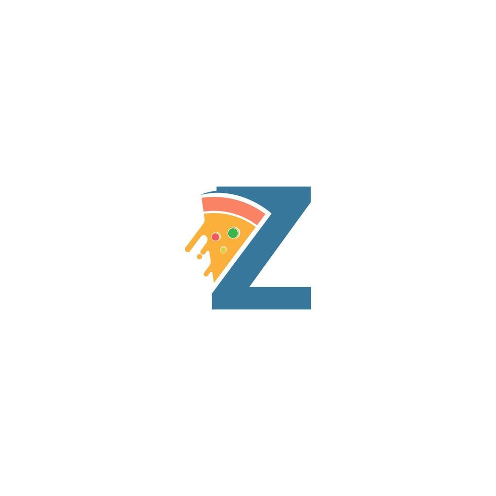 letra z con vector de logotipo de icono de pizza