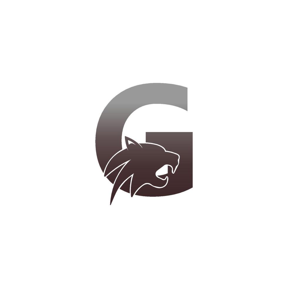 letra g con vector de logotipo de icono de cabeza de pantera