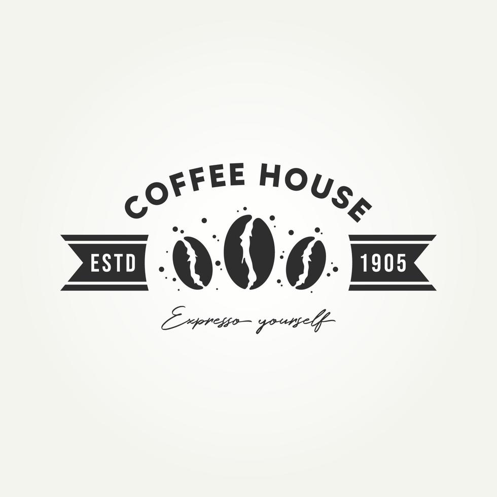 diseño de ilustración de vector de logotipo de café vintage