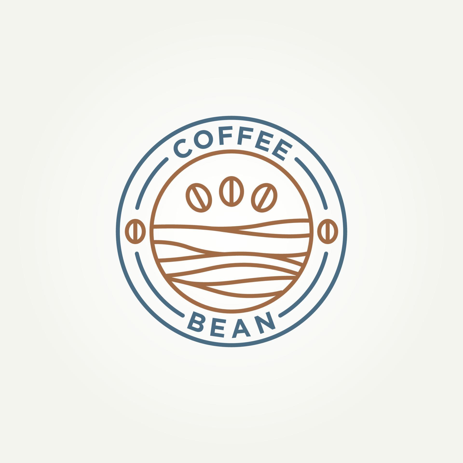 coffee bean shop minimalist line art badge logo 6621613 Vector Art at Vecteezy