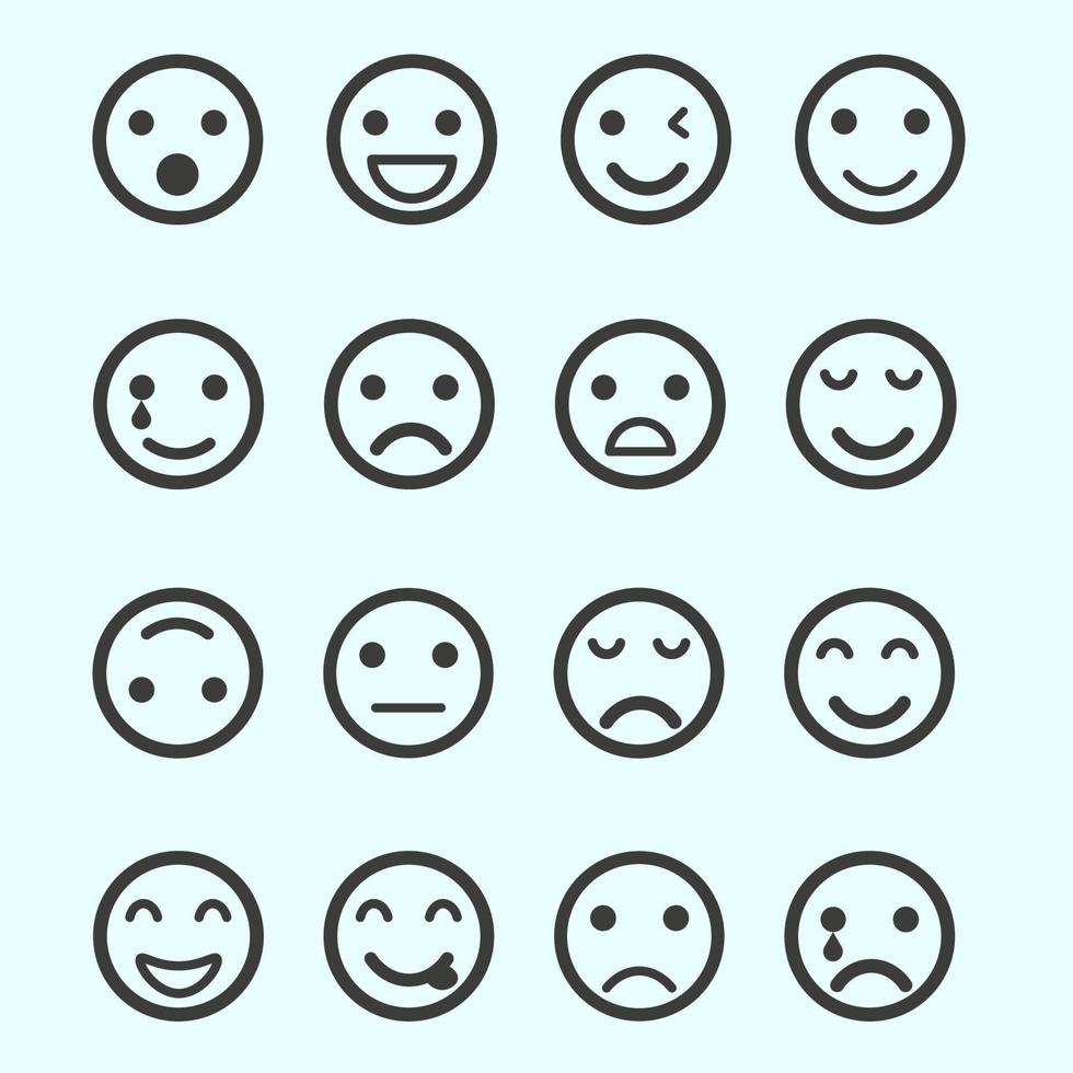Flat Emojis Icon Set vector