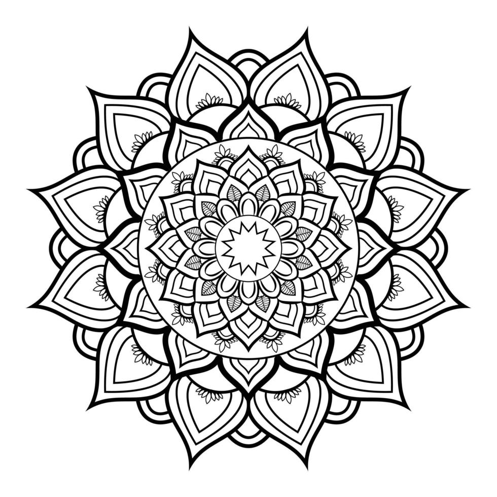 Creative black simple Mandala design With white  background vector