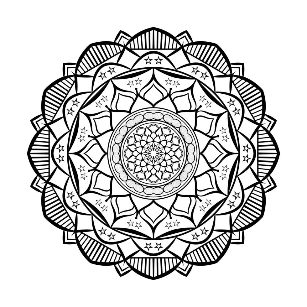 Creative black simple Mandala design With white  background vector