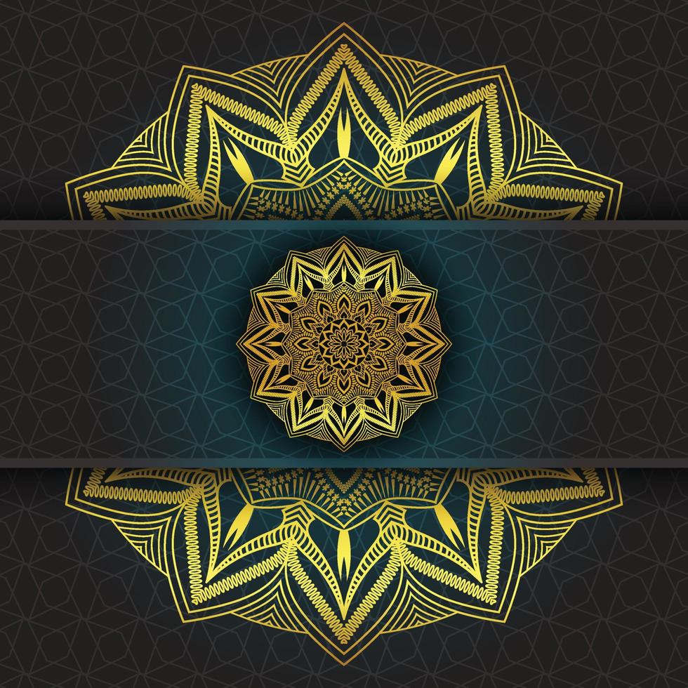 diseño de fondo de marco de mandala de lujo con color dorado vector