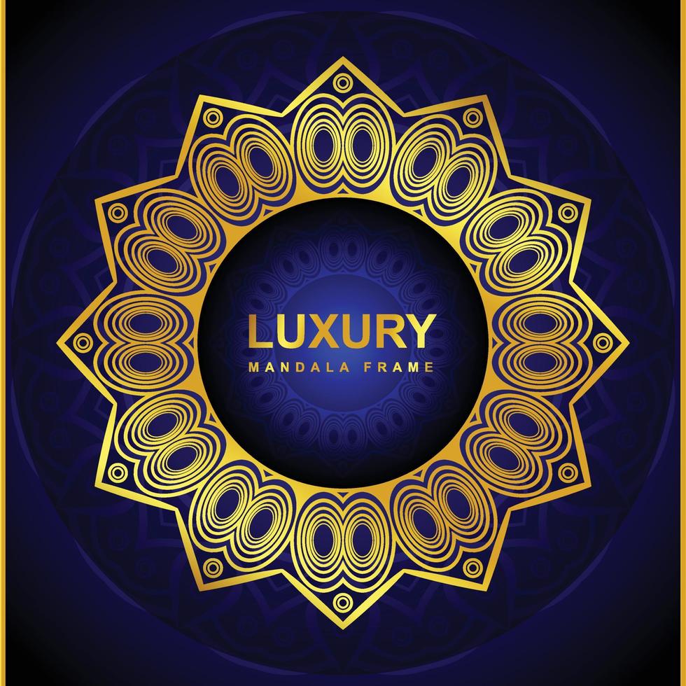 Luxury mandala frame background Design with golden color vector