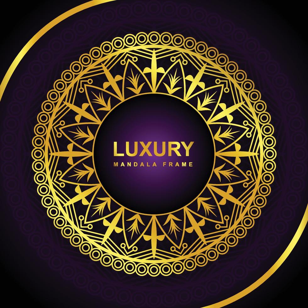 Luxury mandala frame background Design with golden color vector