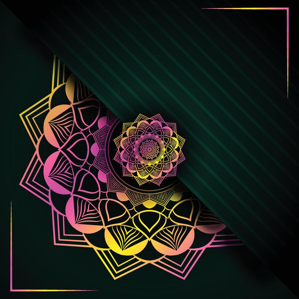 Luxury mandala frame background Design with golden color vector