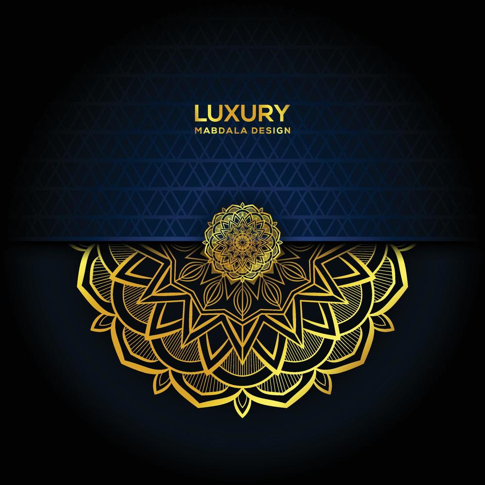 Luxury mandala frame background Design with golden color vector