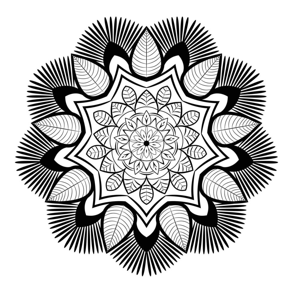 Creative black simple Mandala design With white  background vector