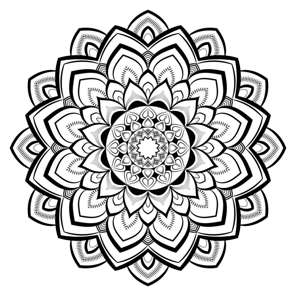 Creative black simple Mandala design With white  background vector