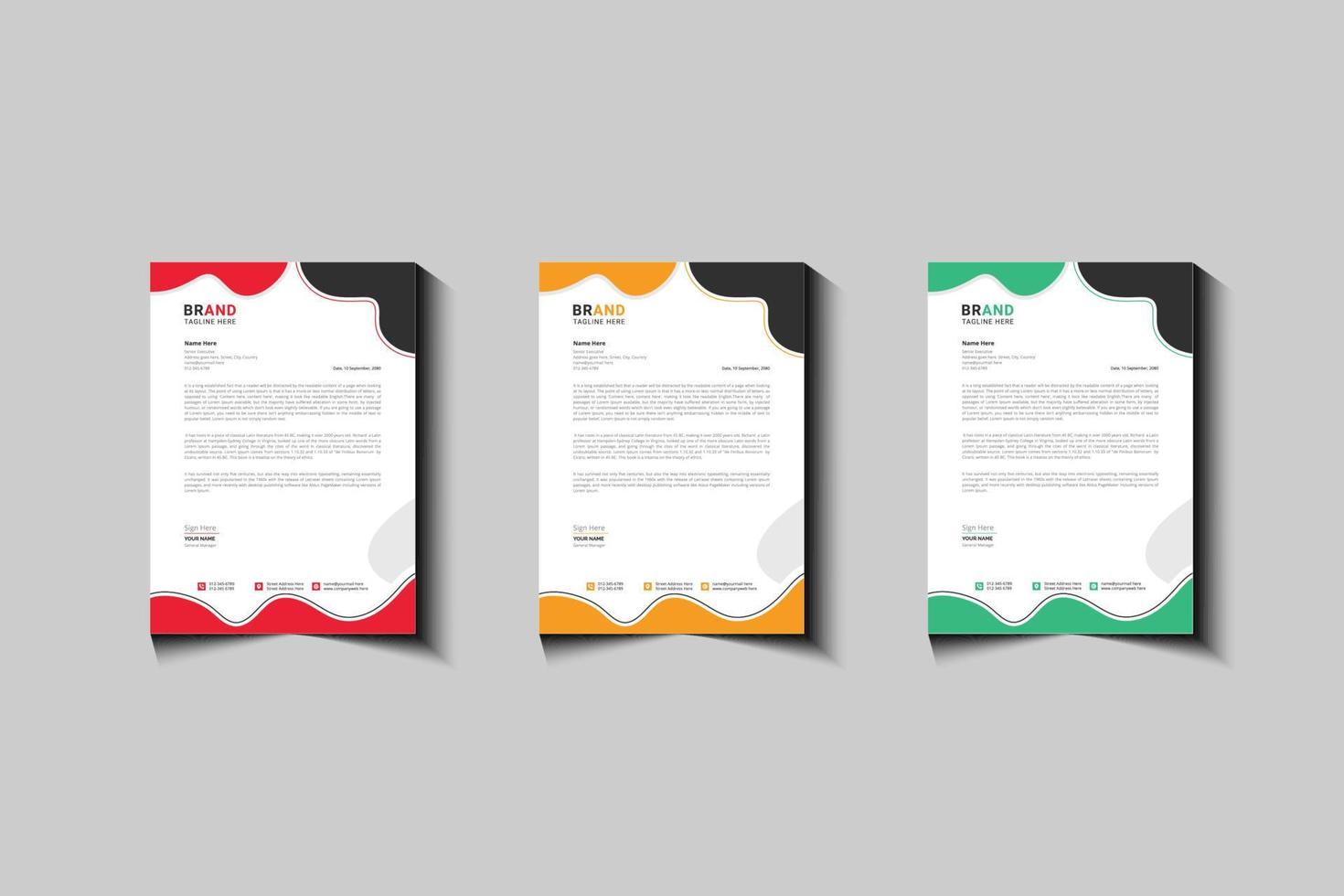 Modern and Professional business corporate stylish letterhead design template vector