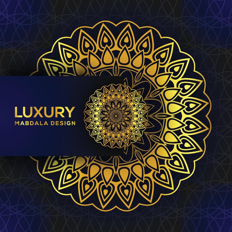 Luxury mandala frame background Design with golden color vector