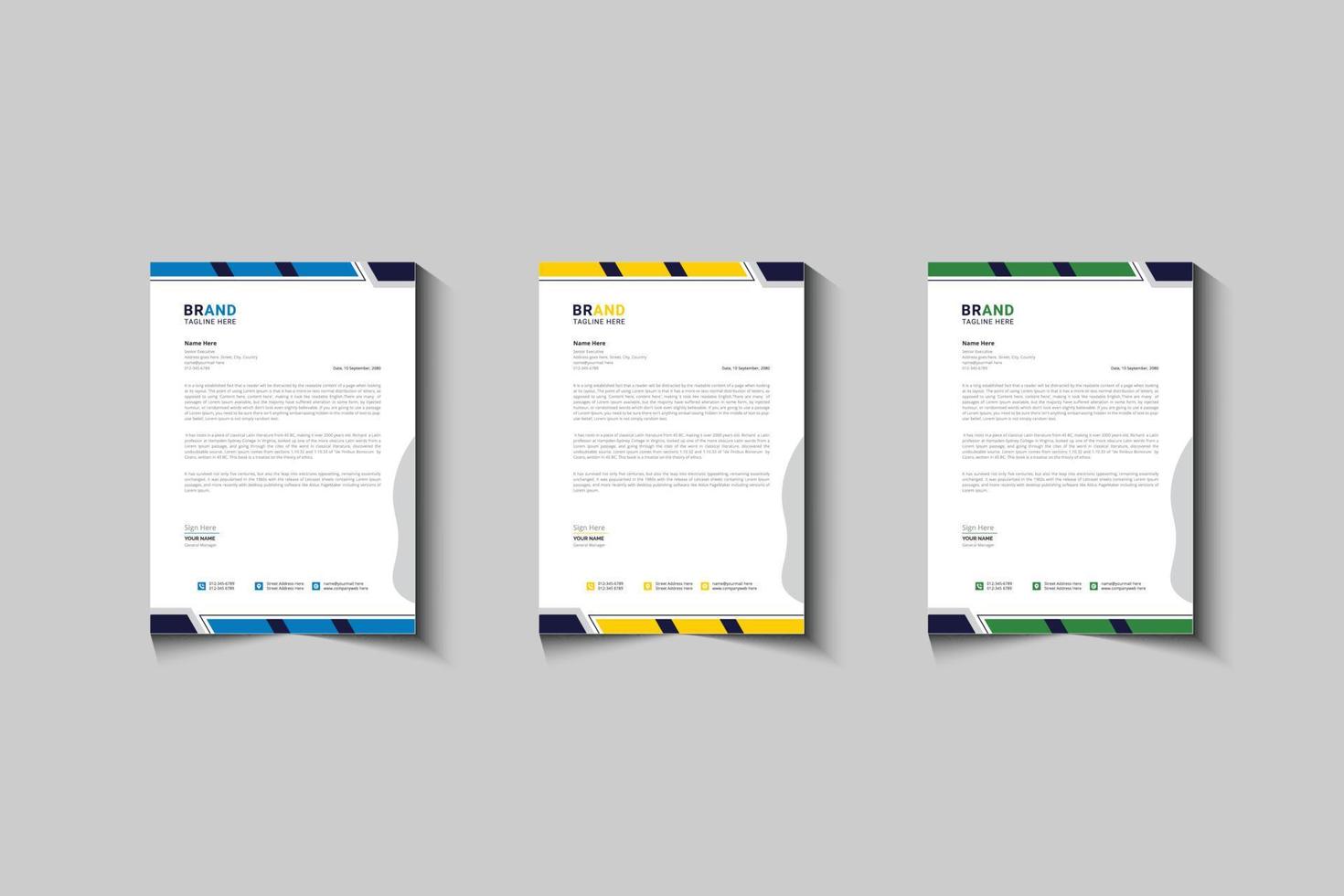 Modern and Professional business corporate stylish letterhead design template vector