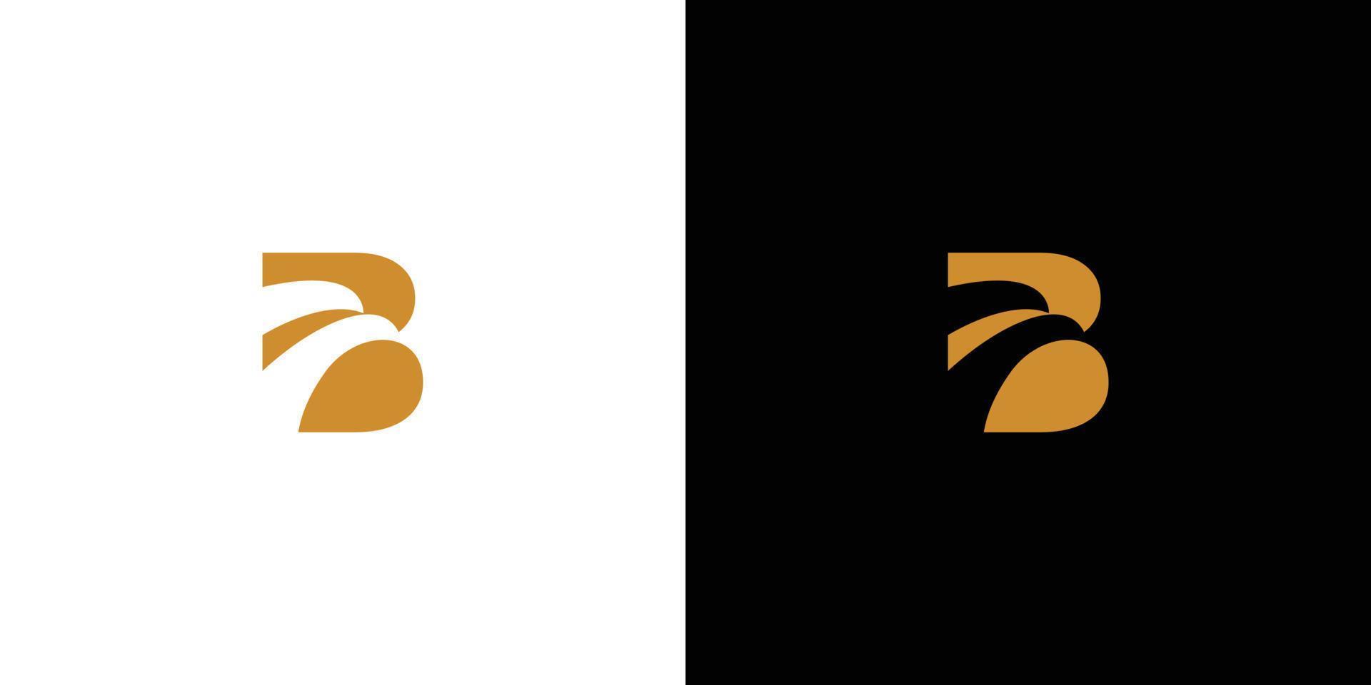 diseño único y fuerte del logotipo del águila de las iniciales de la letra b vector