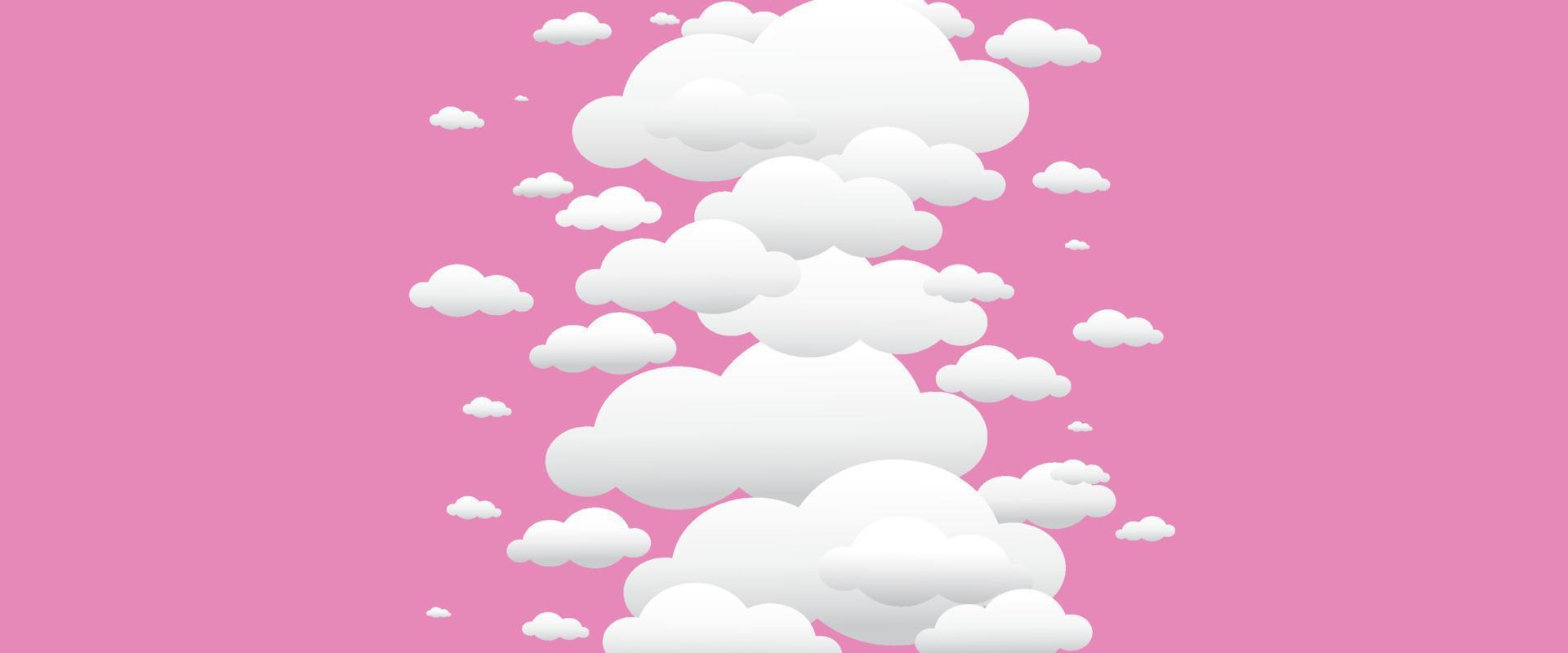 fondo de nube abstracto vectorial para texto sobre fondo en blanco y espacio de copia con un estilo de diseño divertido vector