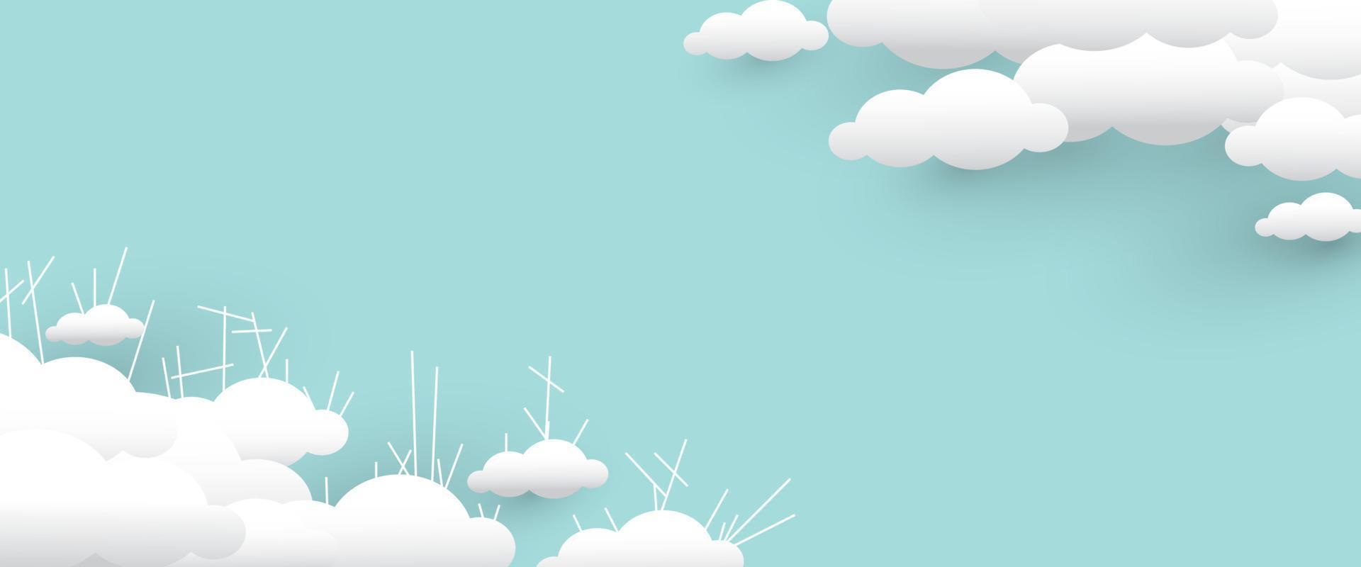 fondo de nube abstracto vectorial para texto sobre fondo en blanco y espacio de copia con un estilo de diseño divertido vector