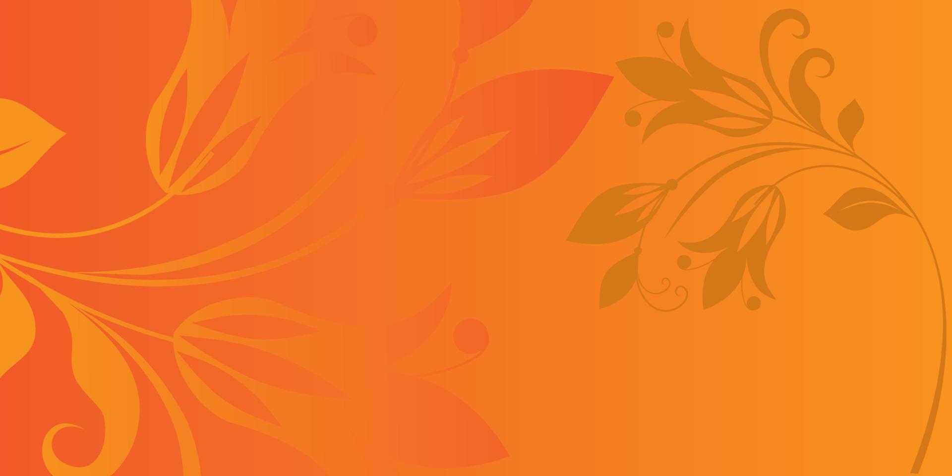 simple floral ornament orange background vector