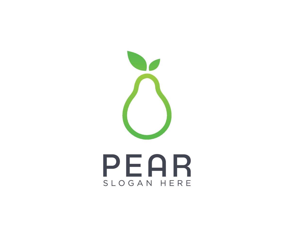 Pear logo design template vector
