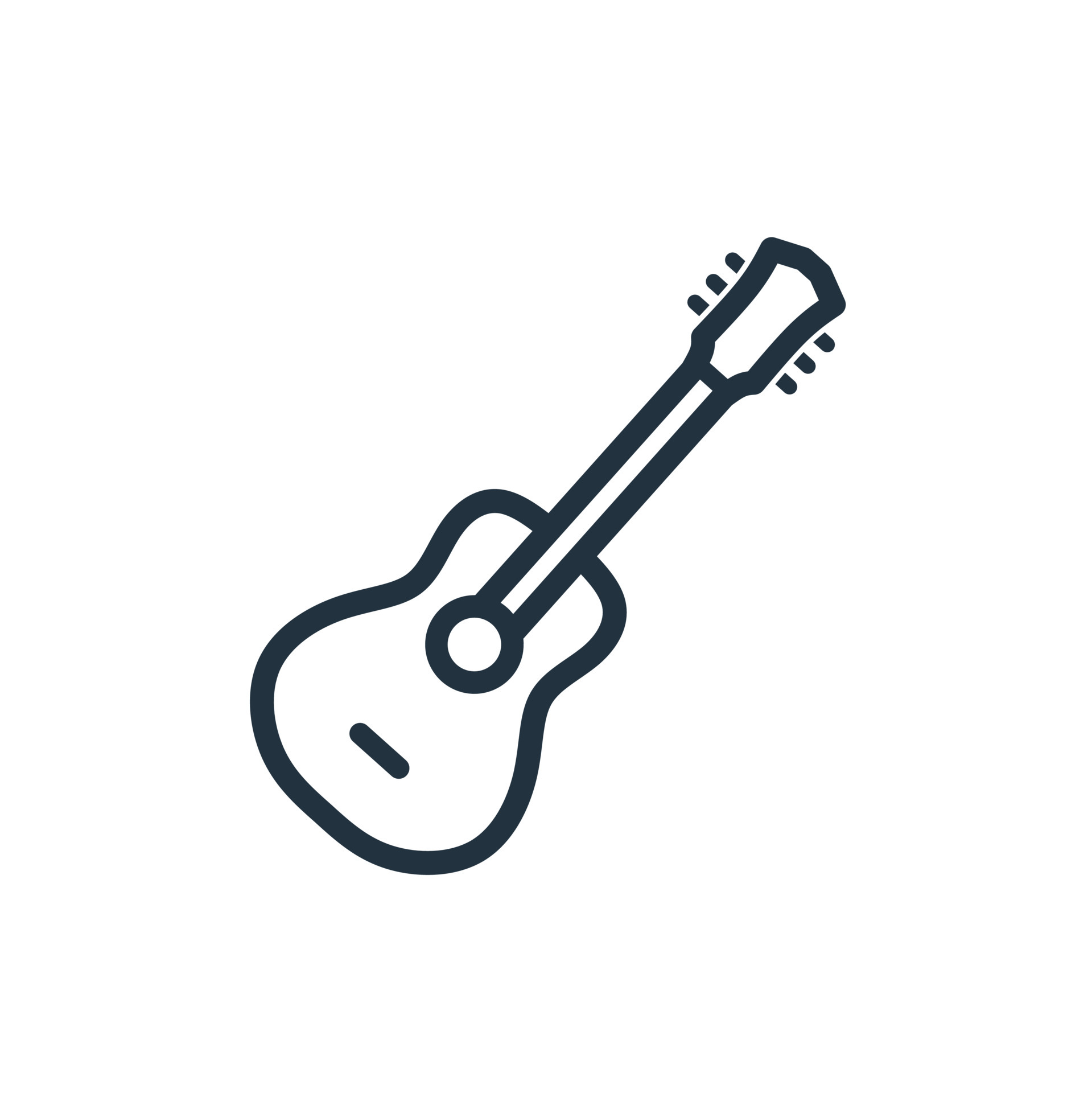 Guitar outline icon isolated on a white background. acoustic guitar