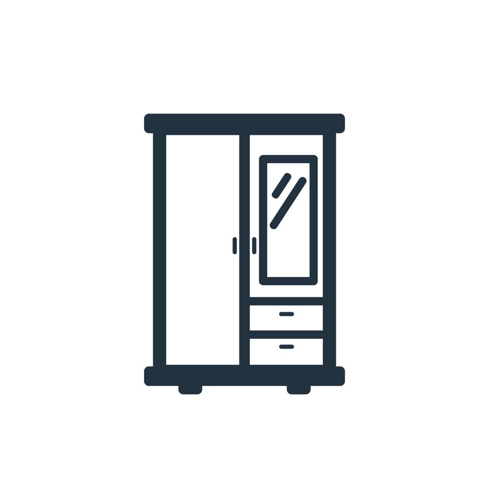 icono de vector de línea de armario simple aislado sobre fondo blanco. símbolo de armario de doble puerta para aplicaciones web y móviles. ilustración vectorial