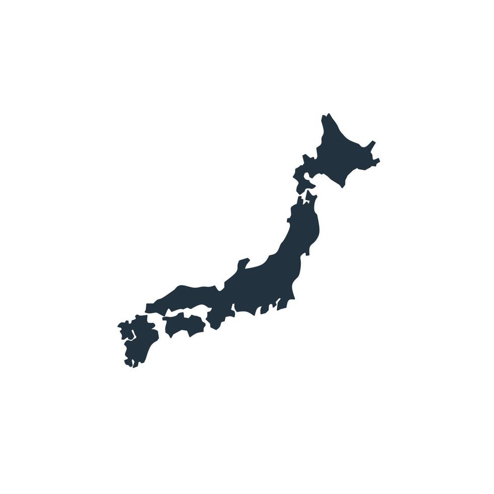vector de mapa de japón en estilo plano de moda aislado sobre fondo blanco. símbolo de icono de mapa de japón para web y aplicación móvil. ilustración vectorial