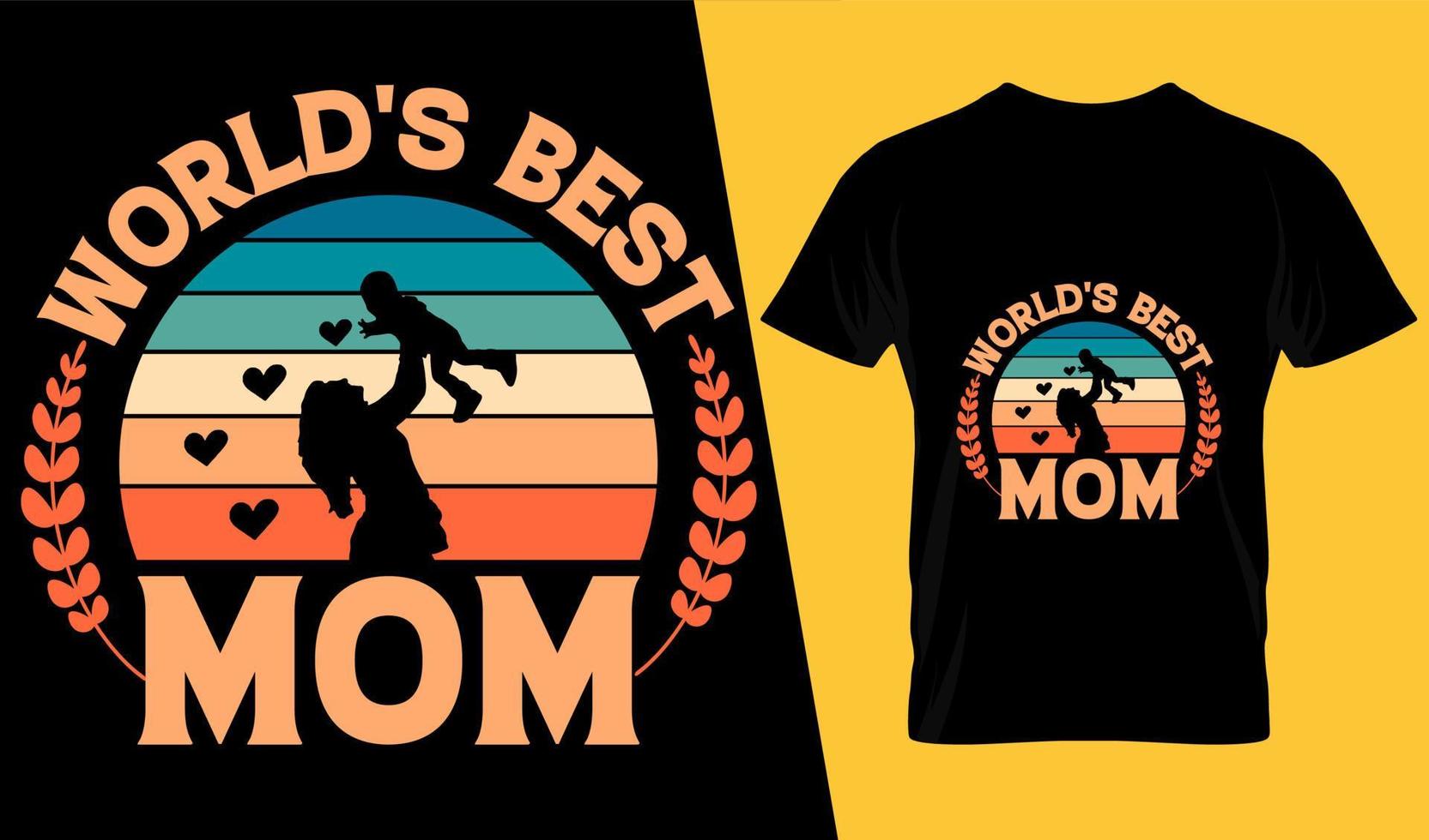 Word's best mom typography t shirt design vector