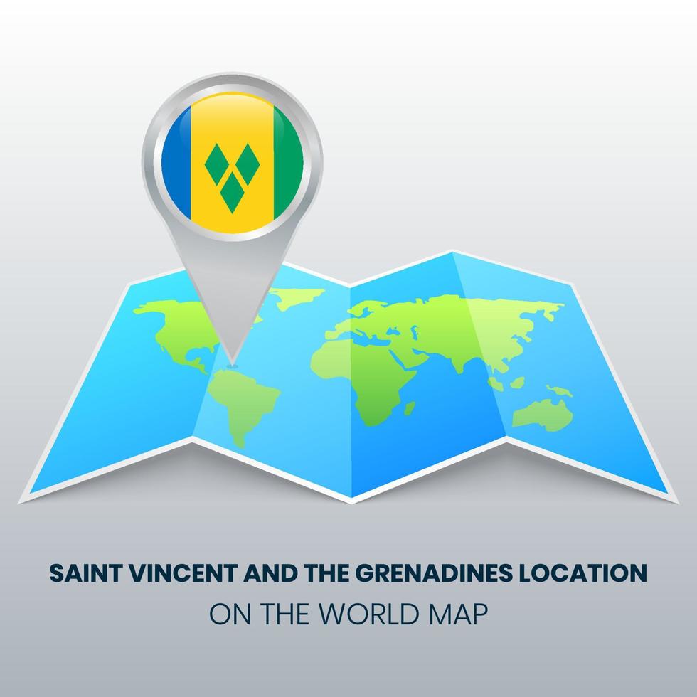 icono de ubicación de san vicente y las granadinas en el mapa mundial vector