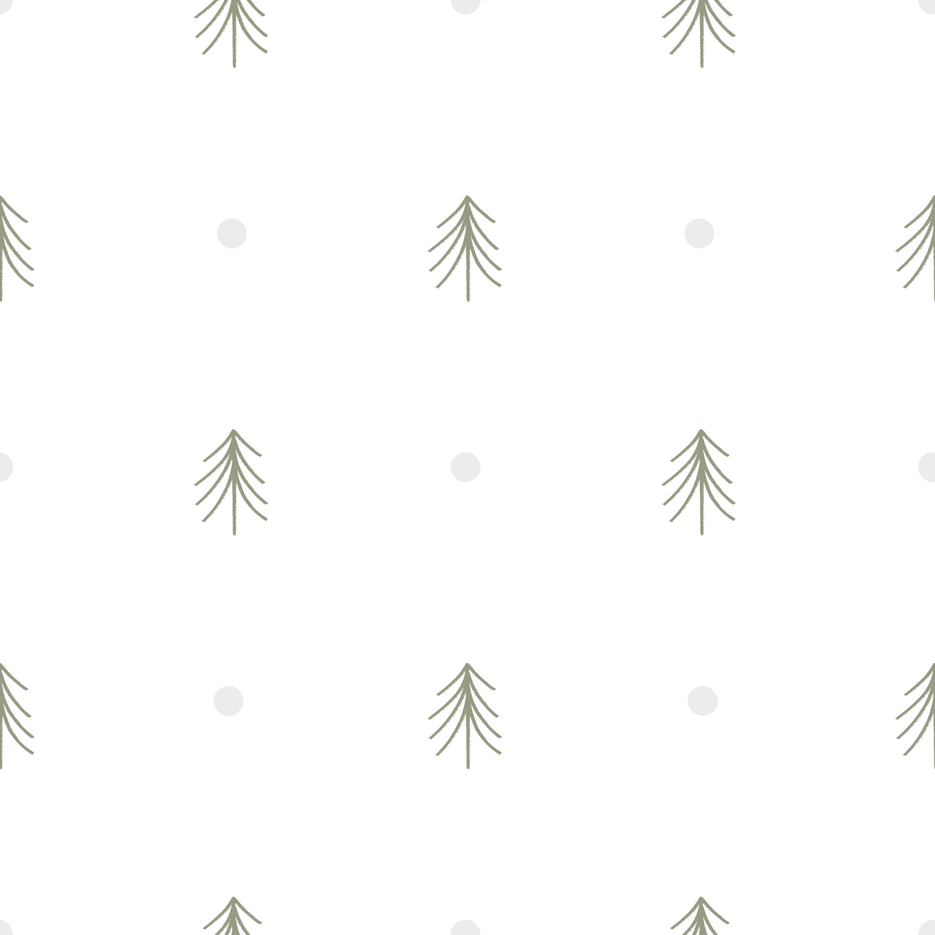 Minimalist Christmas tree seamless pattern, flat vector illustration on