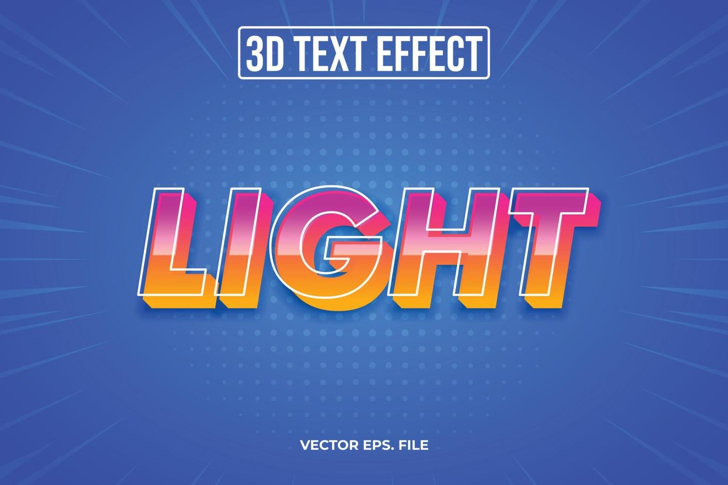 Light 3D Text Effects vector