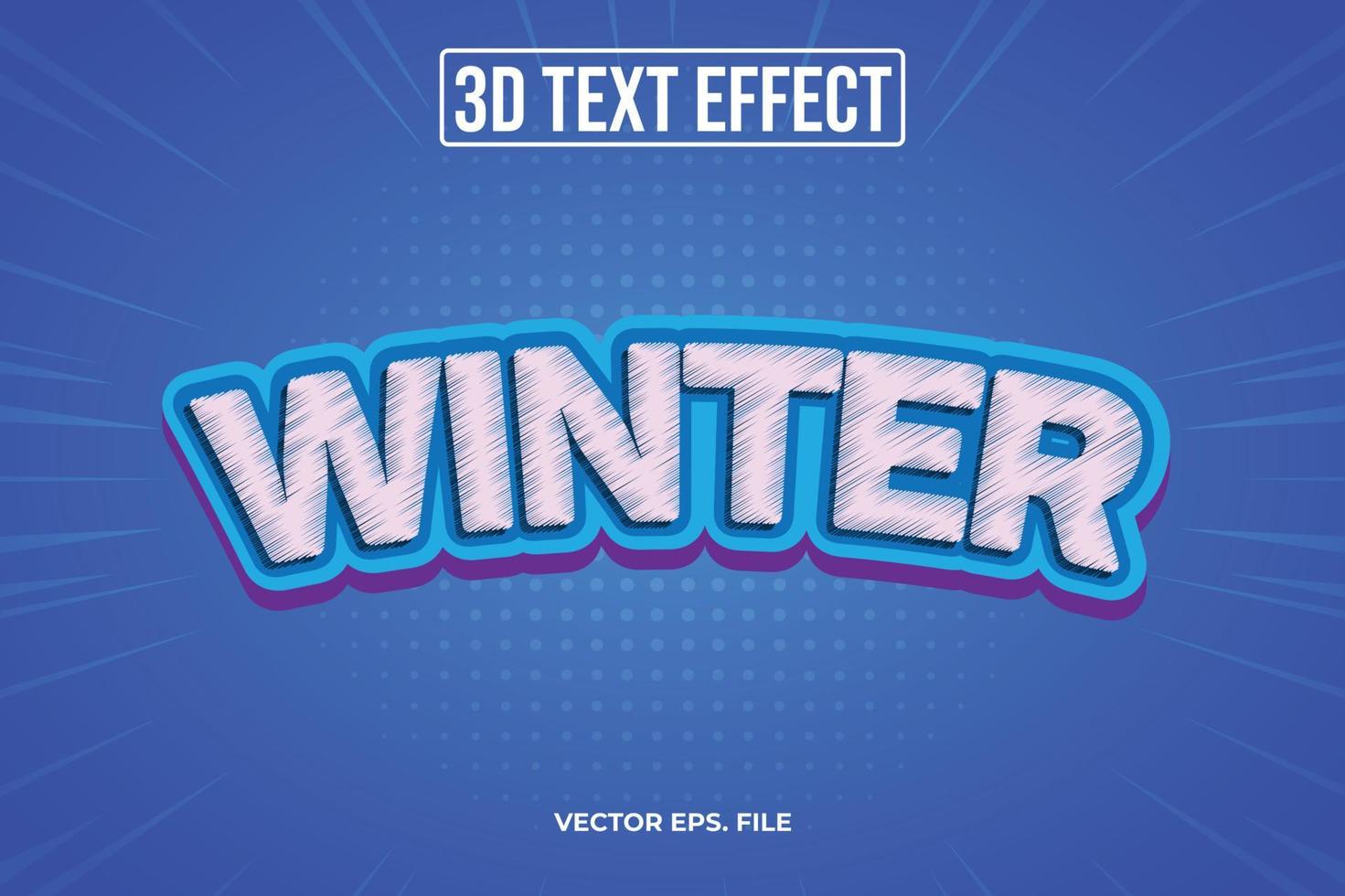 efectos de texto 3d de invierno vector