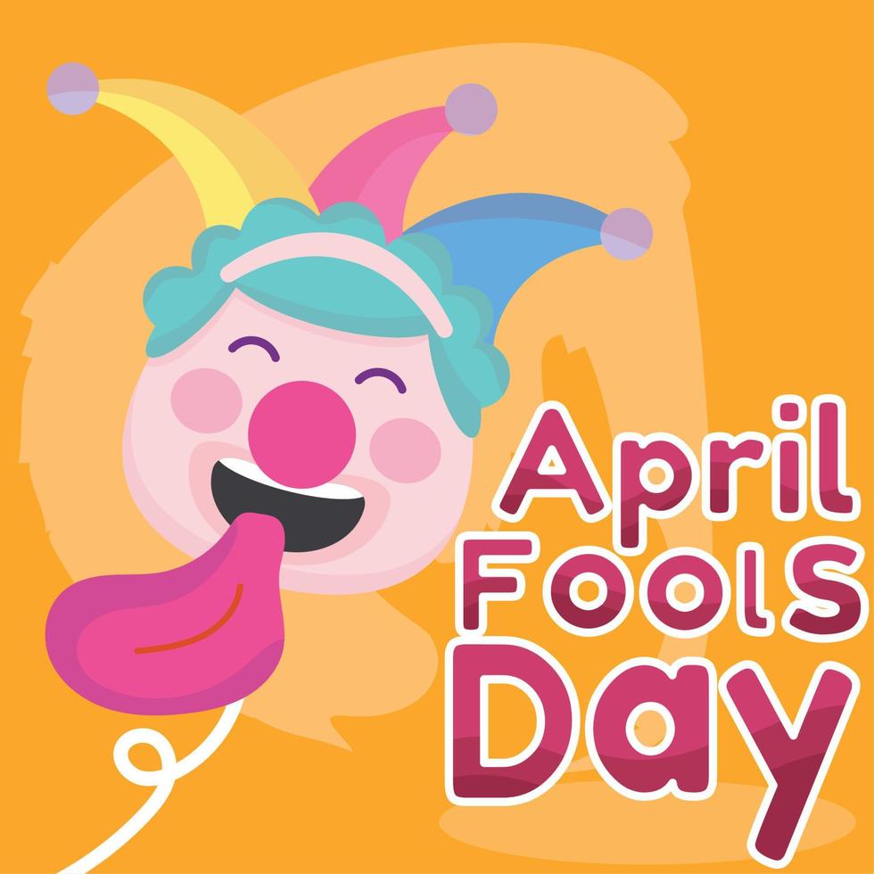 Isolated happy jester avatar with hat April fool day template Vector