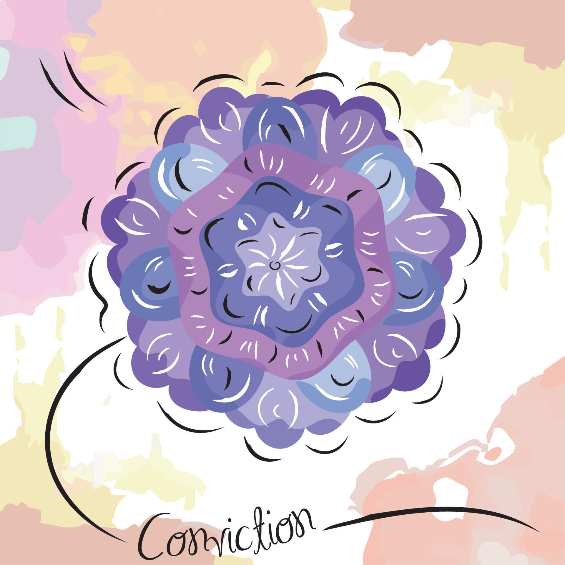 Sketch of purple flower watercolor background Vector 6622759 Vector Art