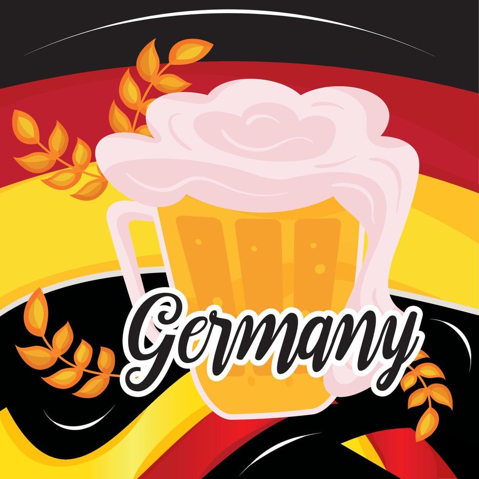 Isolated cartoonish bear with foam Germany concept Vector