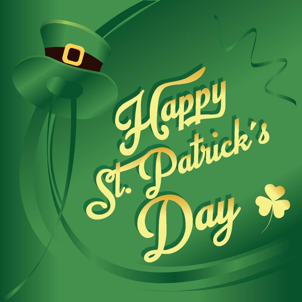Happy saint Patricks day card with an irish hat - Vector