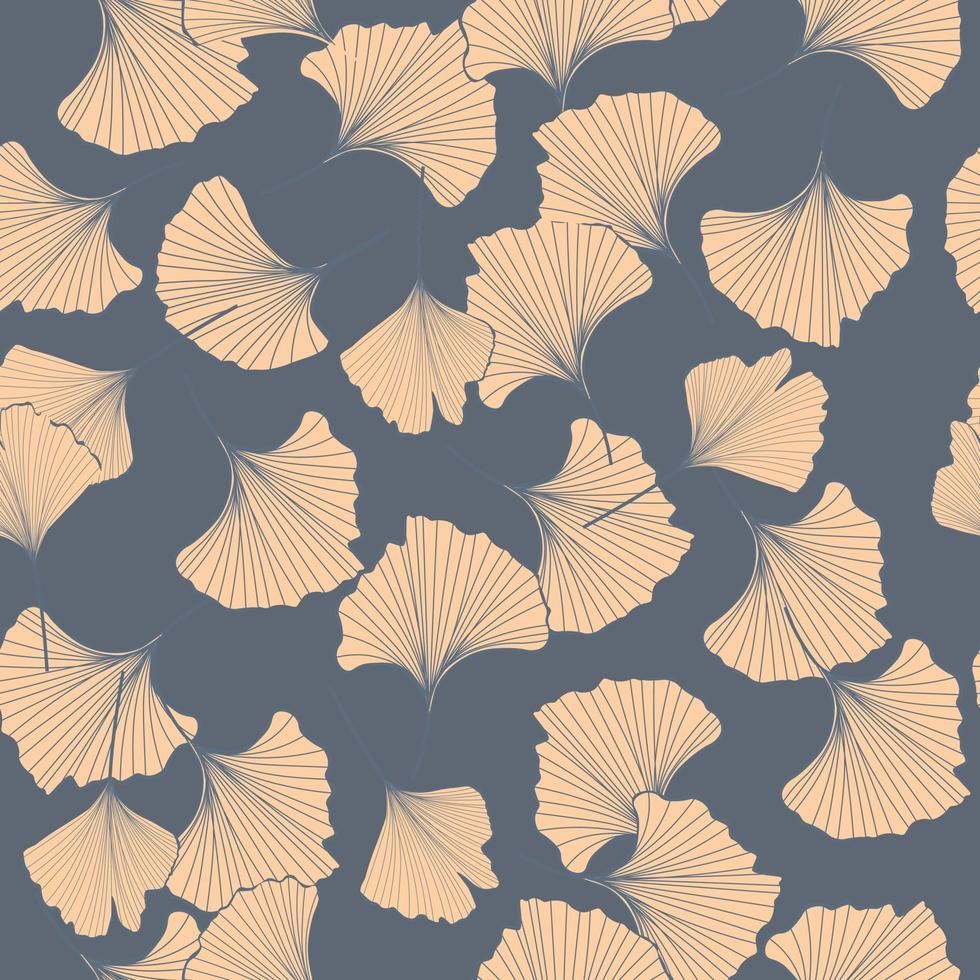 Vector stock illustration of gingko leaf. An endless pattern of green leaves. For wrapping paper. Ideal for wallpaper, surface textures, textiles.