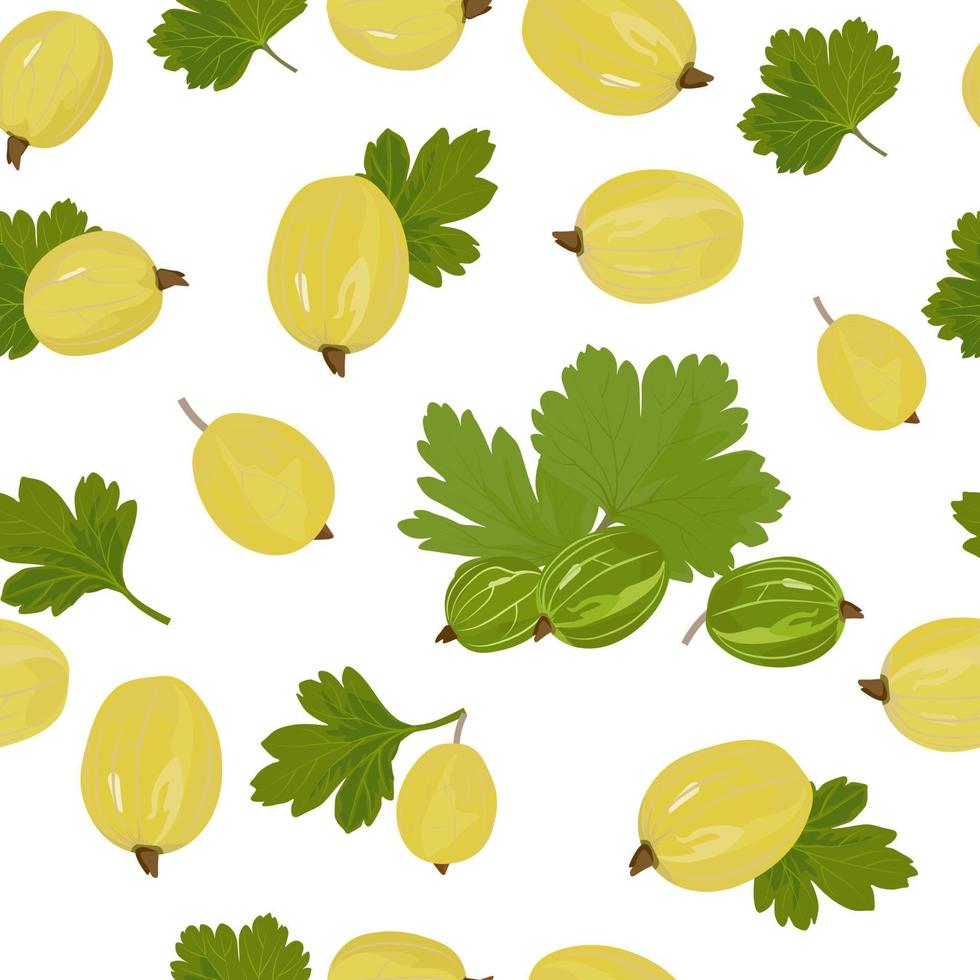Gooseberry branches are an endless pattern. An endless pattern of green leaves. For wrapping paper. Ideal for wallpaper, surface textures, textiles. vector